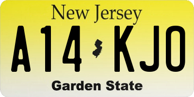 NJ license plate A14KJO