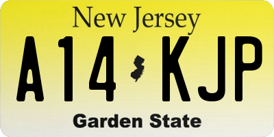 NJ license plate A14KJP