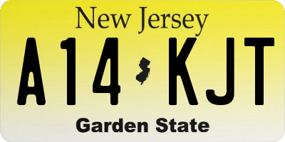 NJ license plate A14KJT