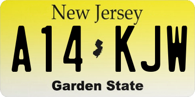 NJ license plate A14KJW