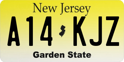 NJ license plate A14KJZ