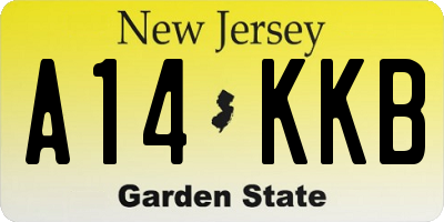 NJ license plate A14KKB