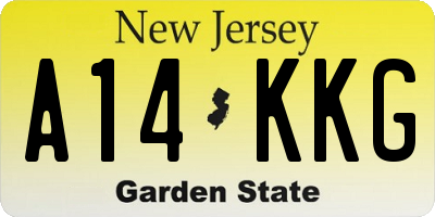 NJ license plate A14KKG