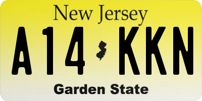 NJ license plate A14KKN