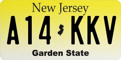 NJ license plate A14KKV