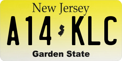 NJ license plate A14KLC