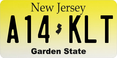 NJ license plate A14KLT