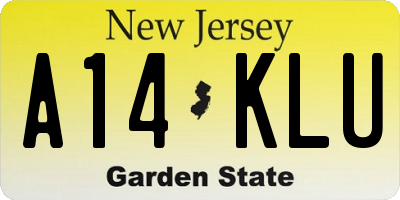 NJ license plate A14KLU