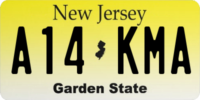 NJ license plate A14KMA
