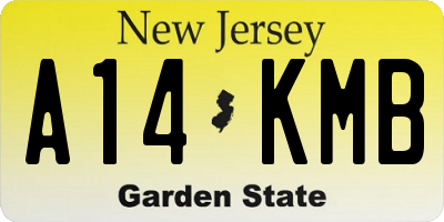 NJ license plate A14KMB