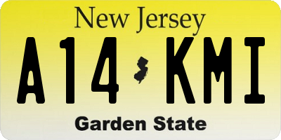 NJ license plate A14KMI
