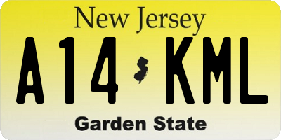 NJ license plate A14KML