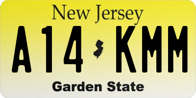 NJ license plate A14KMM