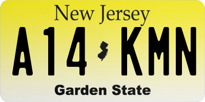 NJ license plate A14KMN