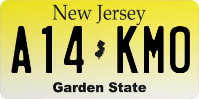 NJ license plate A14KMO