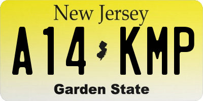 NJ license plate A14KMP