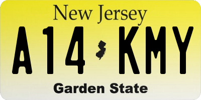 NJ license plate A14KMY