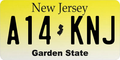 NJ license plate A14KNJ