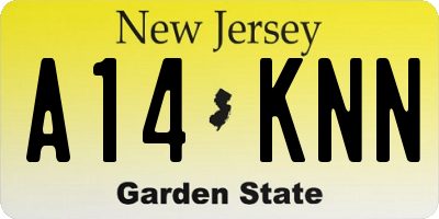 NJ license plate A14KNN