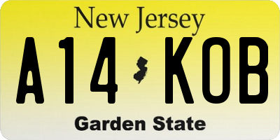 NJ license plate A14KOB