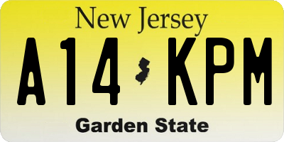 NJ license plate A14KPM