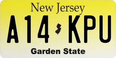 NJ license plate A14KPU