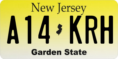 NJ license plate A14KRH