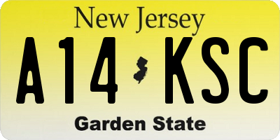 NJ license plate A14KSC