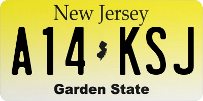 NJ license plate A14KSJ