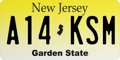 NJ license plate A14KSM