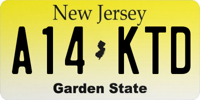 NJ license plate A14KTD