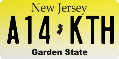 NJ license plate A14KTH