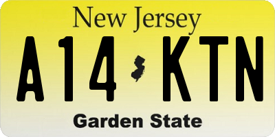 NJ license plate A14KTN