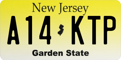NJ license plate A14KTP