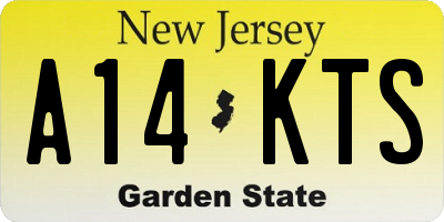 NJ license plate A14KTS