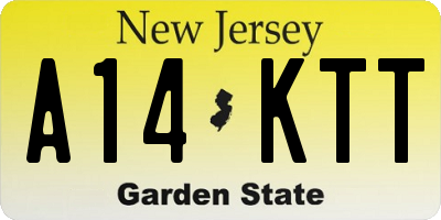 NJ license plate A14KTT