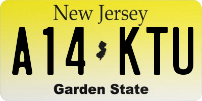NJ license plate A14KTU