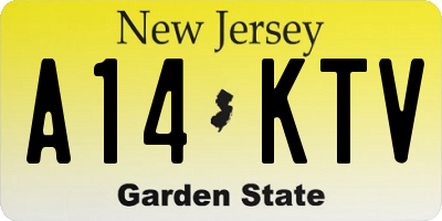 NJ license plate A14KTV
