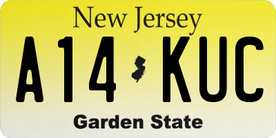 NJ license plate A14KUC