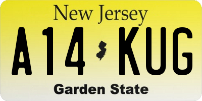 NJ license plate A14KUG