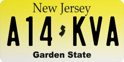 NJ license plate A14KVA