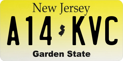 NJ license plate A14KVC