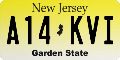 NJ license plate A14KVI