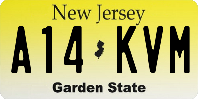 NJ license plate A14KVM