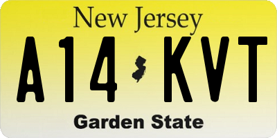 NJ license plate A14KVT