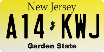 NJ license plate A14KWJ