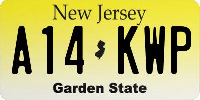 NJ license plate A14KWP