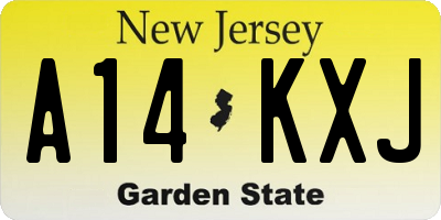 NJ license plate A14KXJ