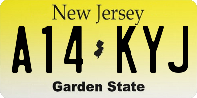 NJ license plate A14KYJ