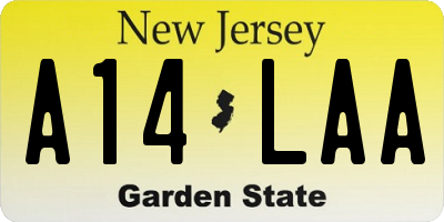 NJ license plate A14LAA